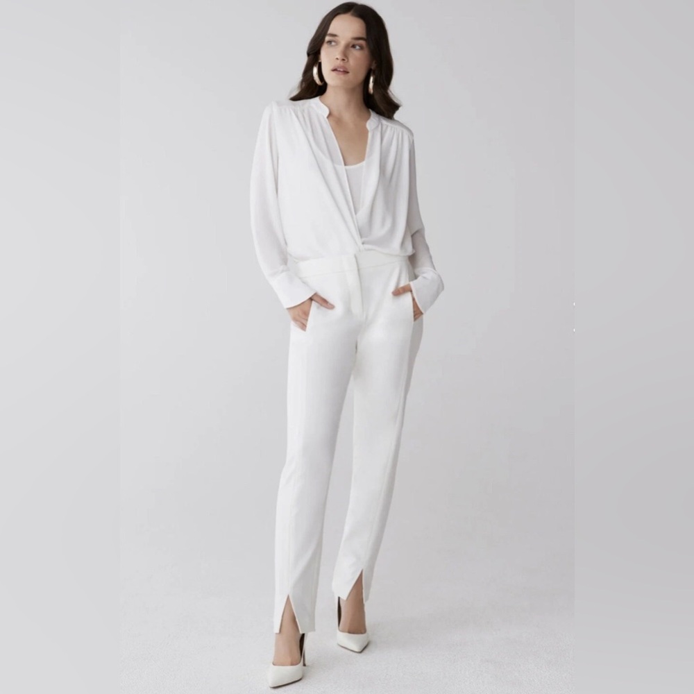 BCBGMAXAZRIA Off White Kurra Pant Size 8
